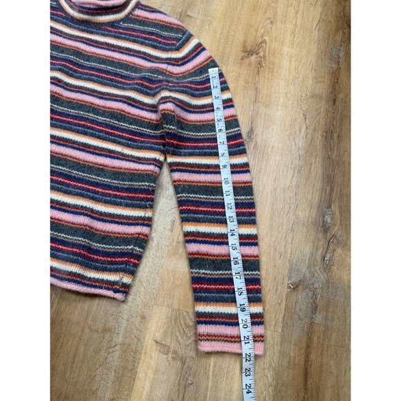 Vintage 90s Sarah Spencer Striped Lambswool Angora Rabbit Blend Roll Collar L - Picture 8 of 8